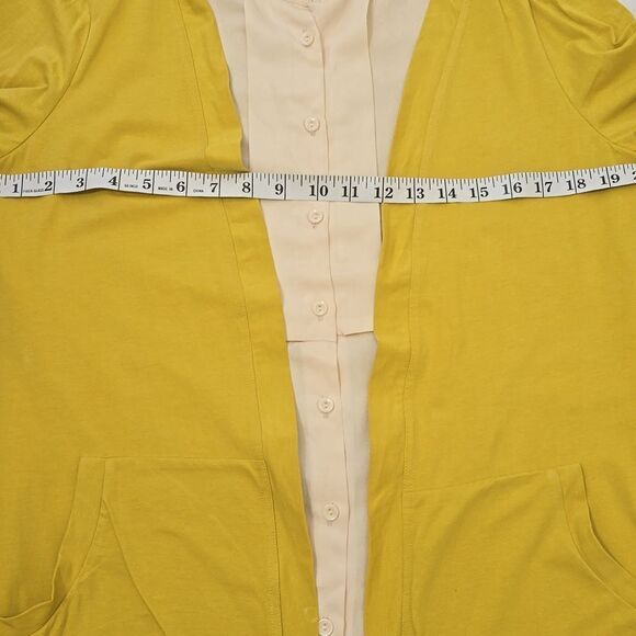 Miu Miu Yellow Button Down Shirt with 3/4 Sleeve and Mandarin Collar L - Picture 4 of 9